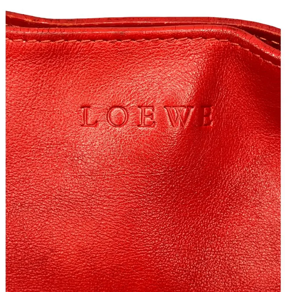 Loewe Red Leather Hobo Shoulder Bag Madrid Minimalist Slouch Handbag